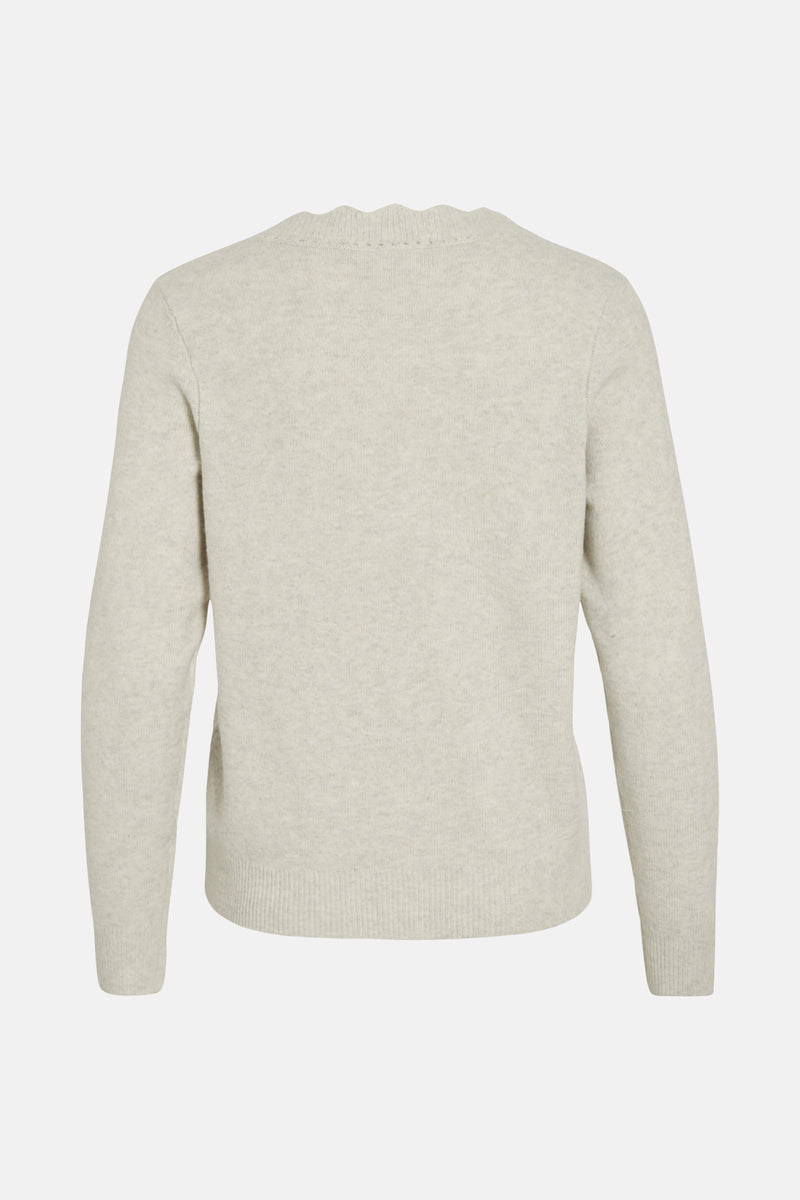 Pull met V-hals - beige