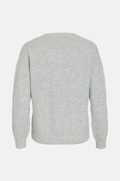 Pull met ronde hals - grijs