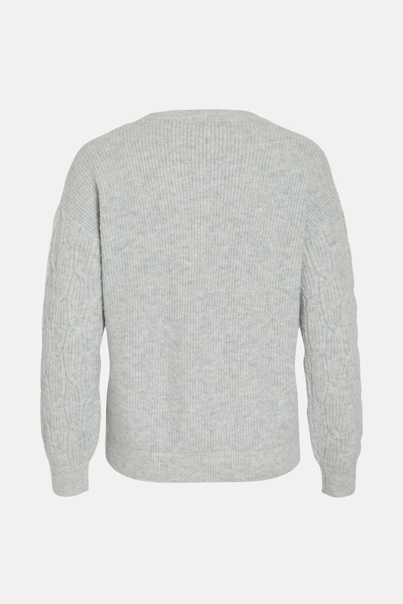 Pull met ronde hals - grijs
