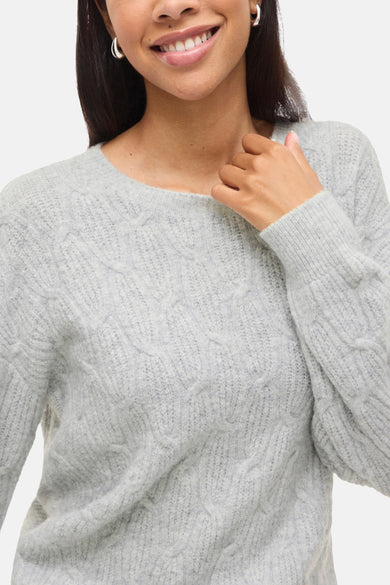 Pull met ronde hals - grijs