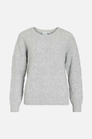 Pull met ronde hals - grijs