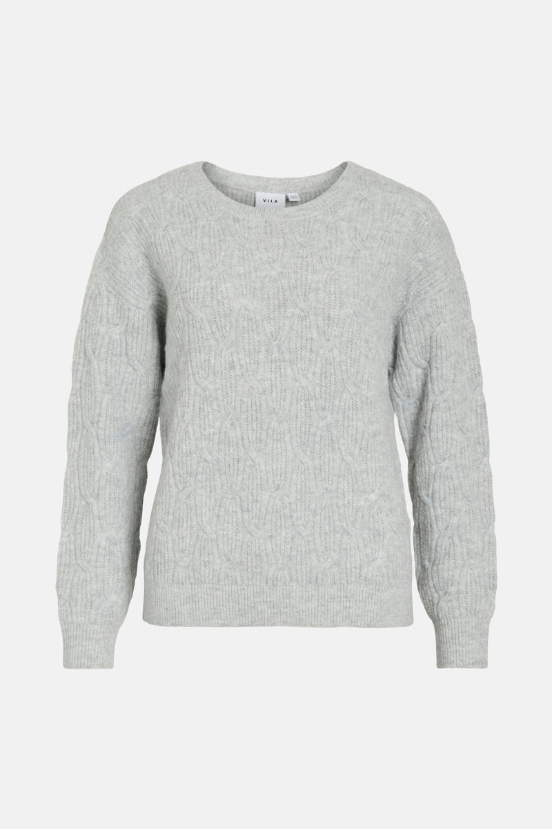 Pull met ronde hals - grijs