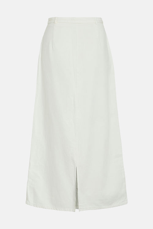 VIPAL HW ANCLE DENIM SKIRT WHITE