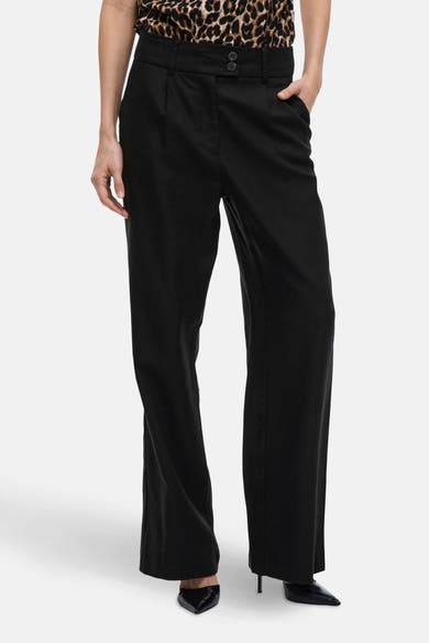 Pantalon de costume noir de VILA®, avec une coupe ample et une taille haute.