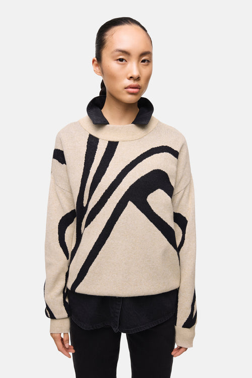 VITIF JACQUARD L/S KNIT TOP - NOOS