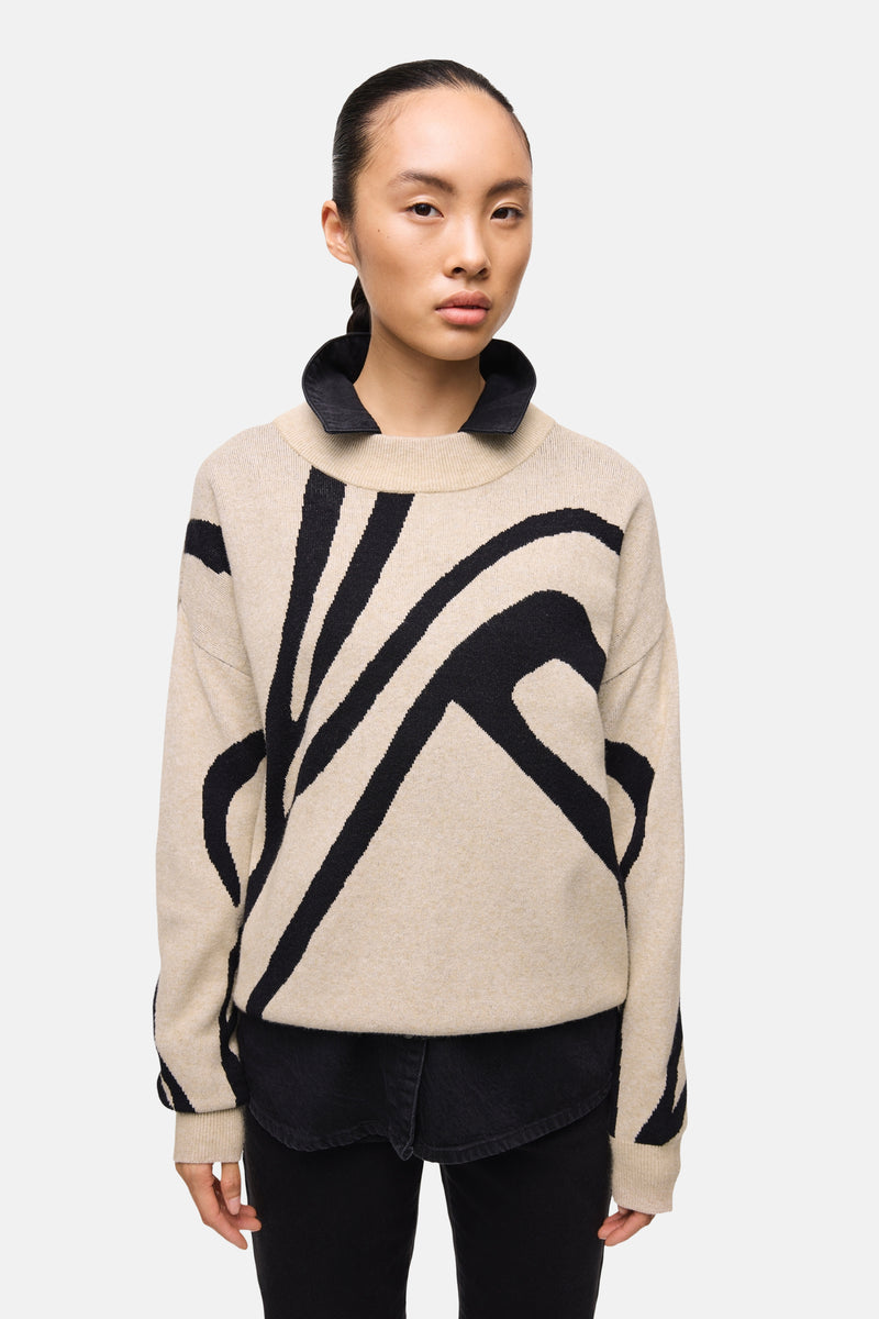 VITIF JACQUARD L/S KNIT TOP - NOOS