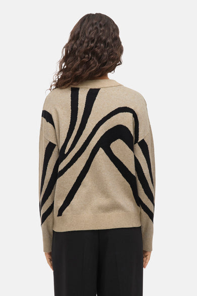 Pull met ronde hals - Beige