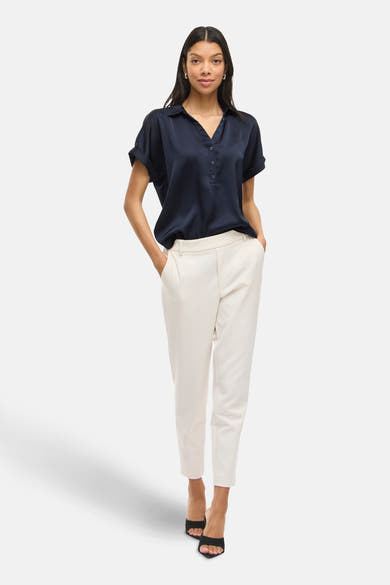 Blouse met korte mouwen - blauw