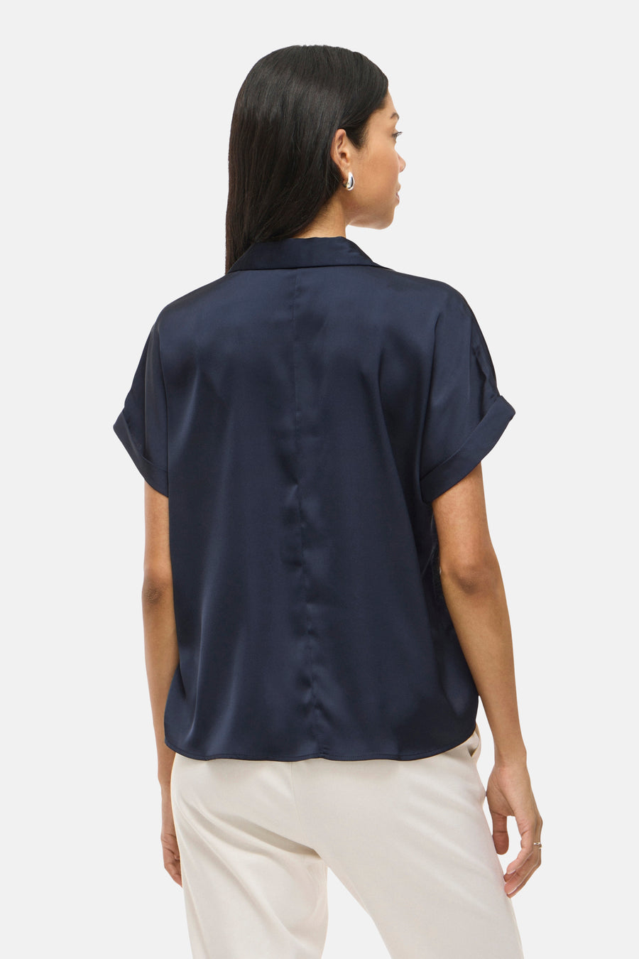 Blouse met korte mouwen - blauw