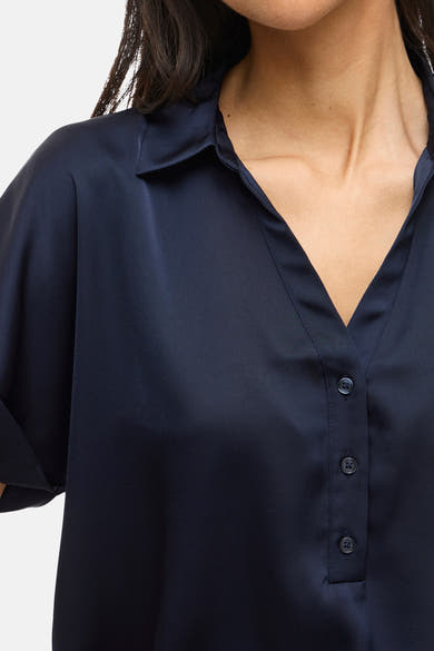 Blouse met korte mouwen - blauw