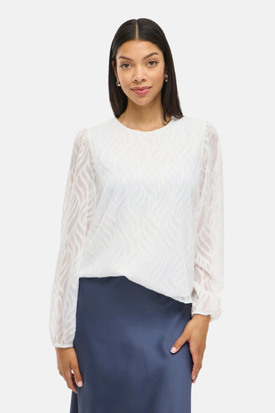 Blouse à manches longues - blanc