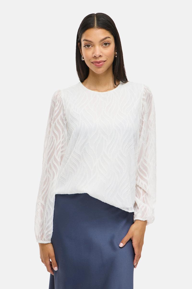 Blouse à manches longues - blanc
