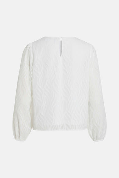 Wit blouse met lange mouwen van VILA®, met golvend reliëfpatroon.