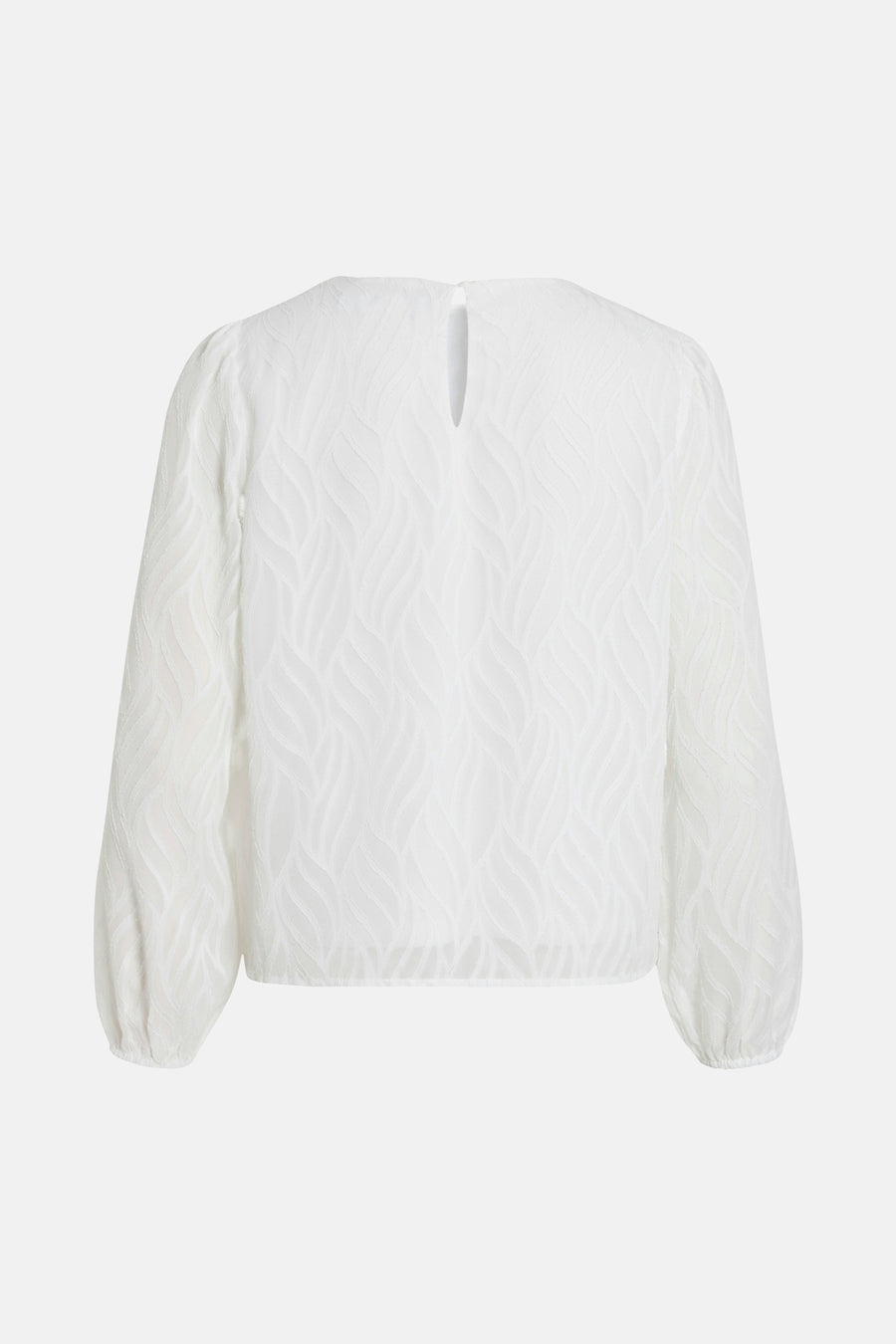 Wit blouse met lange mouwen van VILA®, met golvend reliëfpatroon.