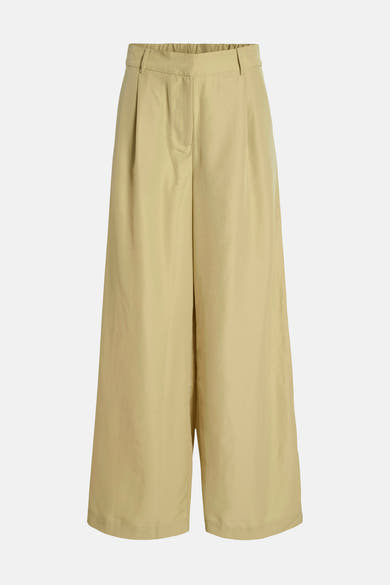 Pantalon vert décontracté de VILA®, coupe ample et longueur mi-mollet.