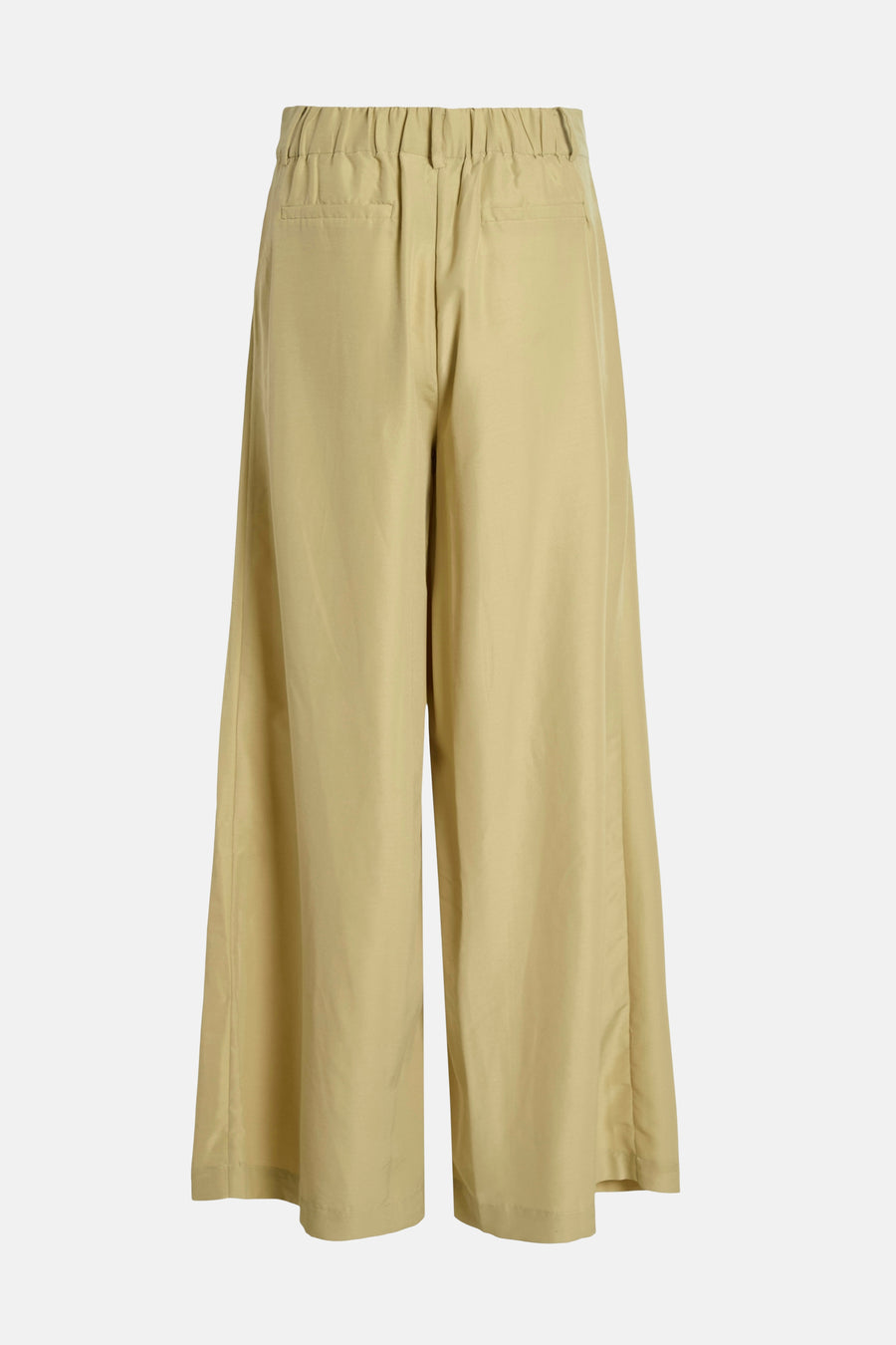 Pantalon vert ample de VILA, avec une taille élastiquée et des poches plaquées à l'arrière.