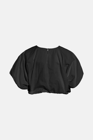 Chemisier noir à manches courtes de VILA®, coupe ample avec une ouverture au dos.