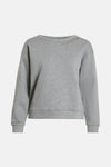Sweat-shirt gris de VILA orné d'une inscription sur le devant et au poignet.