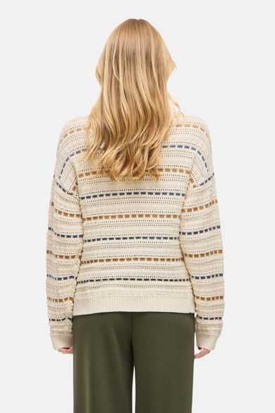 Pull met ronde hals - beige