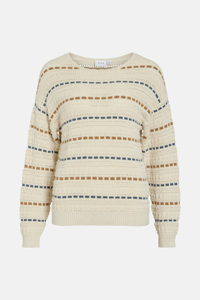 Pull met ronde hals - beige