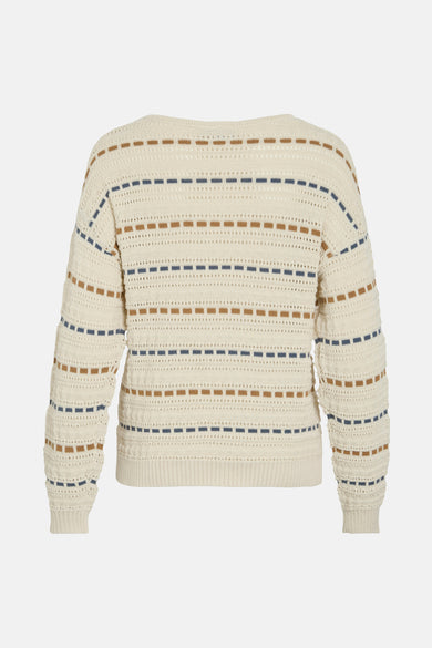 Pull met ronde hals - beige