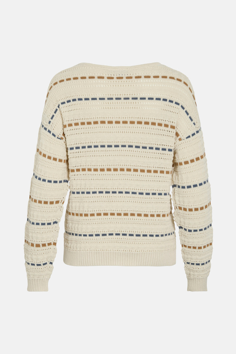 Pull met ronde hals - beige