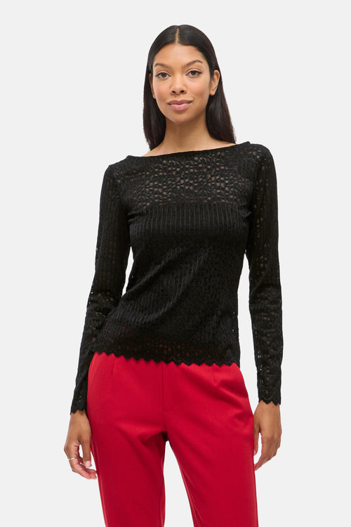 T-shirt met lange mouwen - zwart