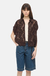Blouse (korte mouwen) bruin - ROUGE EDIT