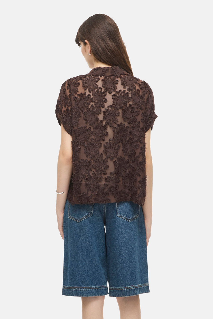 Blouse (korte mouwen) bruin - ROUGE EDIT