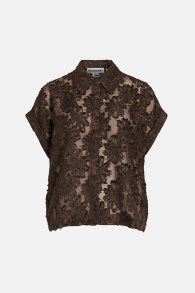 Blouse (korte mouwen) bruin - ROUGE EDIT