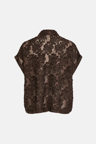 Blouse (korte mouwen) bruin - ROUGE EDIT