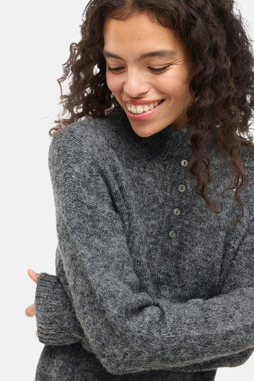 Kleedje met lange mouwen - grijs