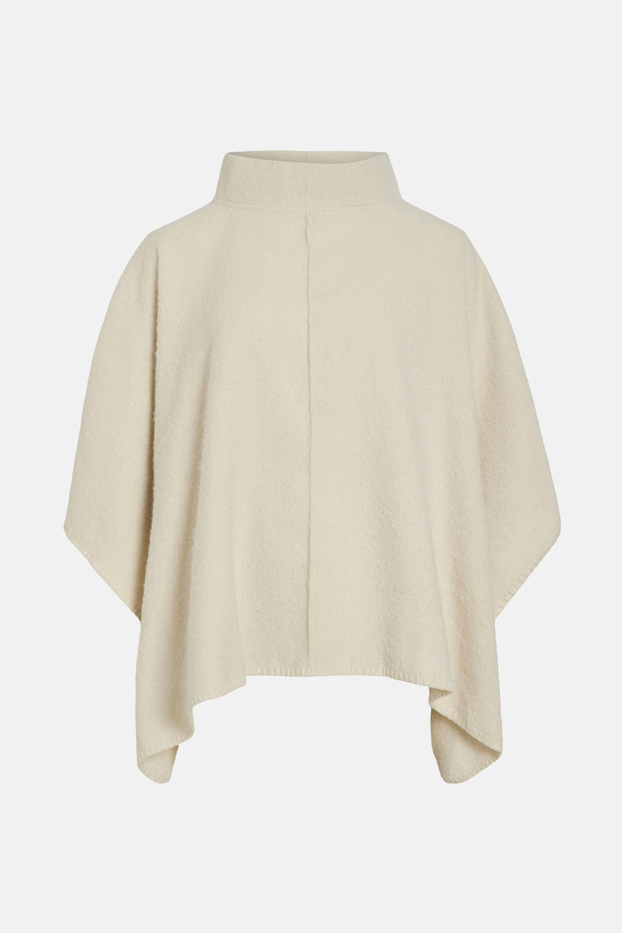 Beige poncho van VILA®, losse pasvorm met opstaande kraag en verlaagde zoom.