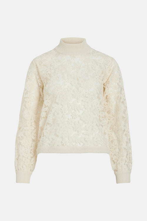 VILOREN HIGHNECK L/S LACE KNIT TOP