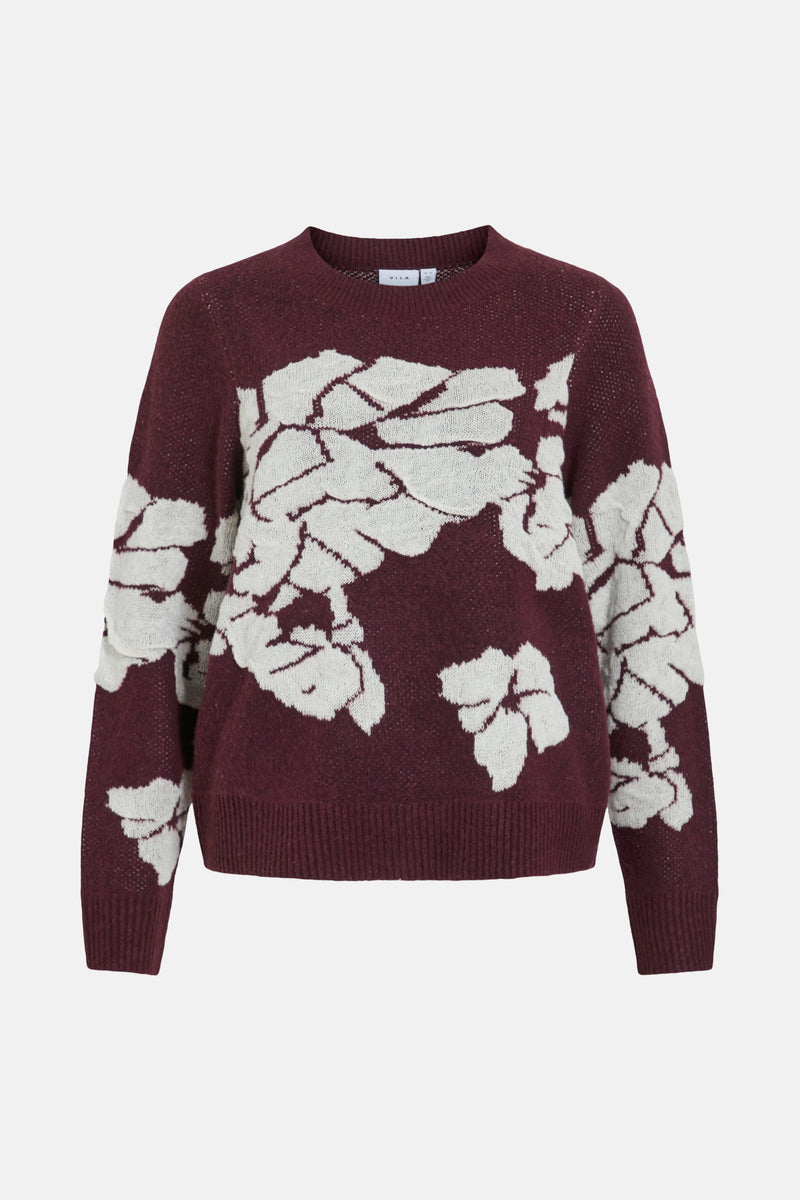 Pull col rond rouge - VILA®