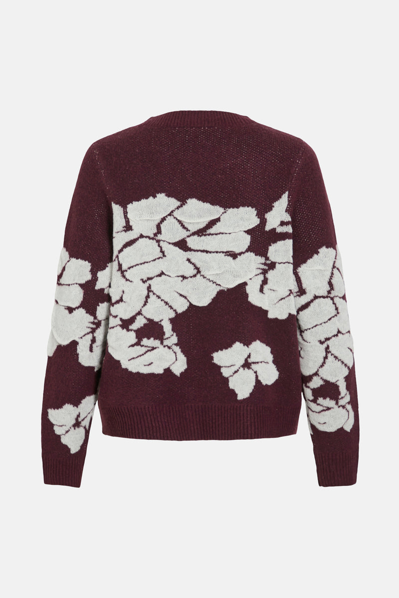 Pull met ronde hals - Bordeaux