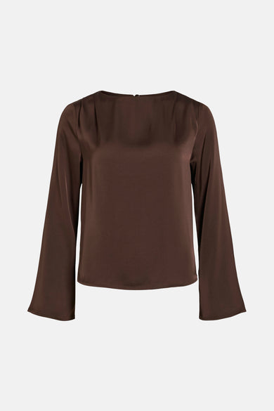 Blouse met lange mouwen - bruin