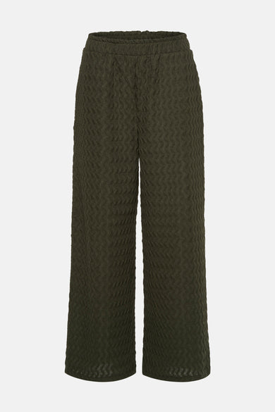 Pantalon vert de VILA®, à texture gaufrée et coupe ample.
