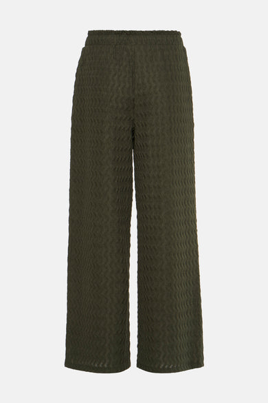 Pantalon vert texturé de VILA®, coupe ample et taille élastique.