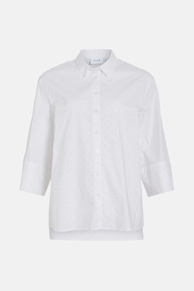 VIPOPPI 3/4 RHINESTONE LOOSE SHIRT