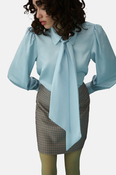 Blouse met lange mouwen - blauw