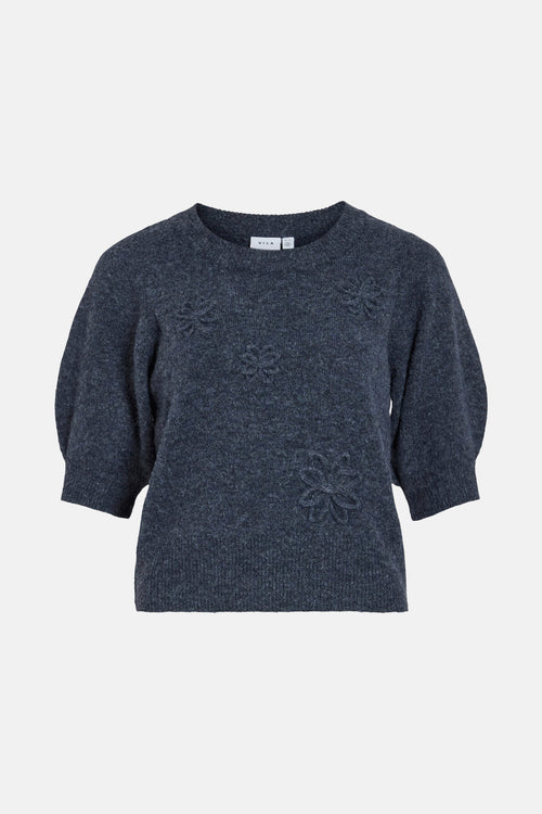 Pull col rond Bleu - VILA®
