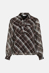 Multikleurige blouse met lange mouwen van VILA®, met ruitpatroon en een decoratieve strik.