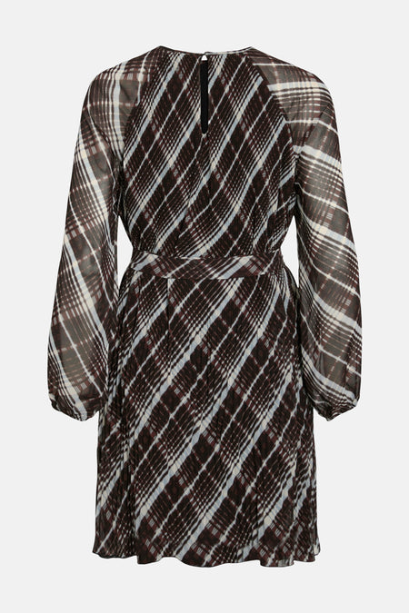 Robe à manches longues multicolore de VILA®, à motif écossais avec une coupe plissée.