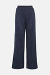 Blauwe broek van VILA, wijdvallend met een zachte textuur en elastische tailleband.