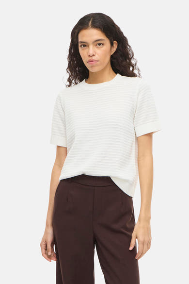 Pull à col rond - blanc