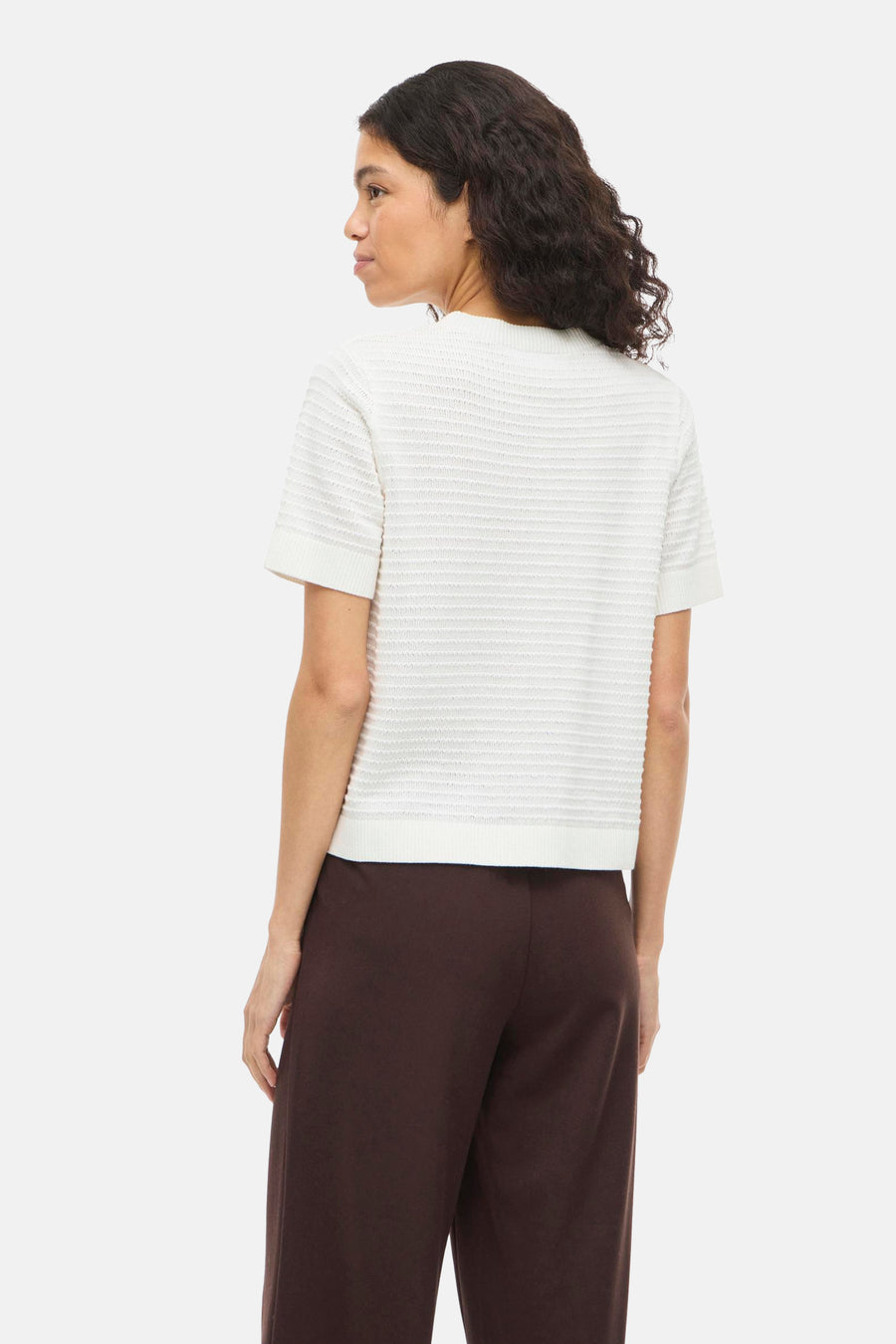 Pull à col rond - blanc