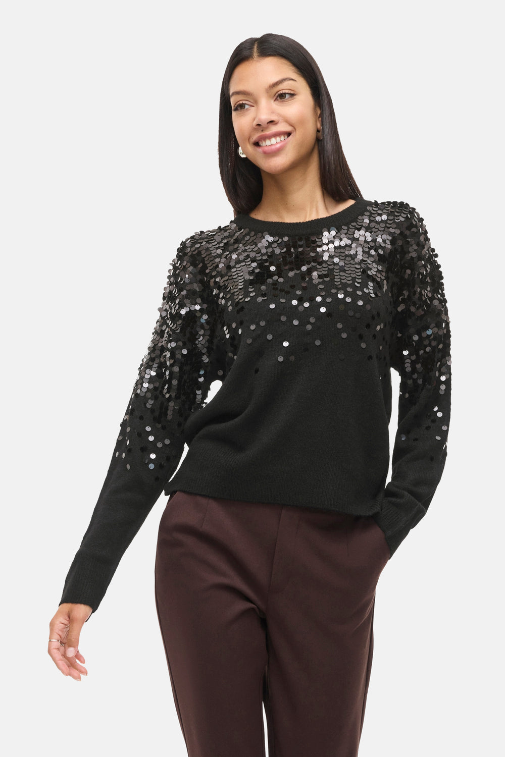 Trui met ronde hals zwart - VILA®