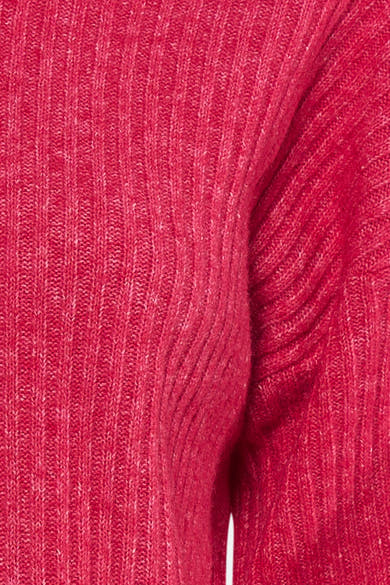 Roze trui met ronde hals van VILA®, in geribbelde textuur.