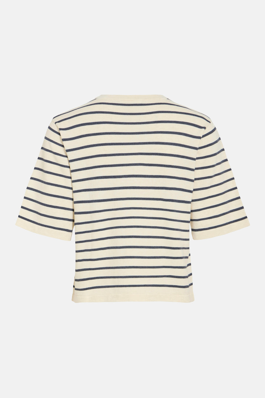 Beige gestreept T-shirt van VILA met korte mouwen.
